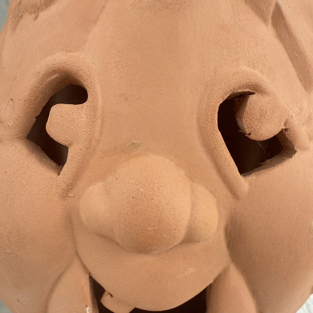 Vintage Terracotta Pumpkin Jack O Lantern Votive 6